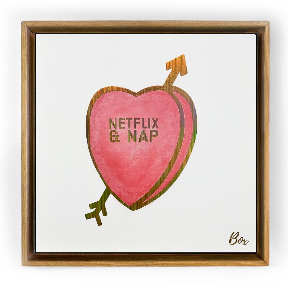Candy Conversation Hearts Netflix and Nap #2 Original Acrylic - Unframed 20"x 20"