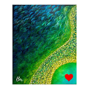 The Little Heart Series - Sea Castle Heart #2 Original Acrylic 8" x 10"