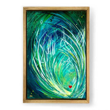 The Little Heart Series - Seaweed Hearts #3 Original Acrylic 24